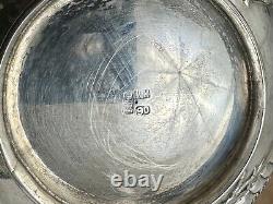 Fine Old Chinese. 900 Export Silver Repousse Tea Set Wang Hing Dragon Bamboo