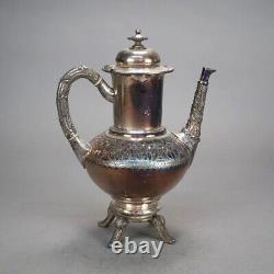 Four Piece Antique Footed Silver Plated Tea Set C1890