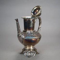 Four Piece Antique Footed Silver Plated Tea Set C1890