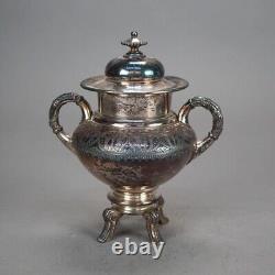 Four Piece Antique Footed Silver Plated Tea Set C1890