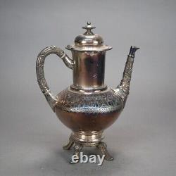 Four Piece Antique Footed Silver Plated Tea Set C1890