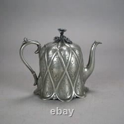 Four Piece Antique Silver Plated Tea Set C1890