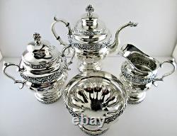 Four Piece Tea Set Coin Silver Pelletreau, Bennett & Cook NYC 1820s