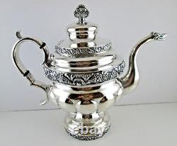 Four Piece Tea Set Coin Silver Pelletreau, Bennett & Cook NYC 1820s