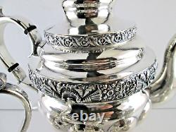 Four Piece Tea Set Coin Silver Pelletreau, Bennett & Cook NYC 1820s