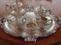 Francis I By Reed And Barton Sterling Dated Tea Set With King Francis Tray