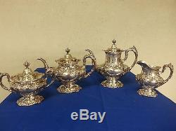 Francis I By Reed & Barton Sterling Silver Tea Set Coffee Pot Large 4pc