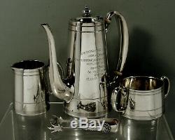 Frank M. Smith Sterling Silver Tea Set 1910 Yacht Trophy