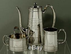 Frank M. Smith Sterling Silver Tea Set 1910 Yacht Trophy
