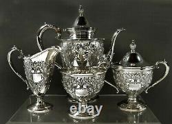 Frank Whiting Sterling Tea Set c1940 HAND CHASED