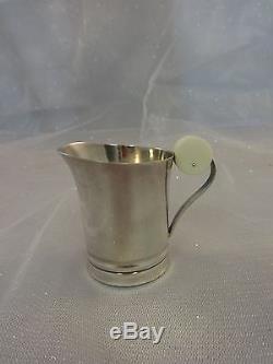 French. 950 Sterling Silver Art Deco Tea Set Coffee Sugar Creamer #0145