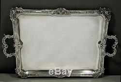 French Silver Tea Set Tray c1890 SIGNED 84 OUNCES
