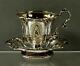 French Sterling Tea Set Cup & Saucer C1840 Martial Fray, Paris