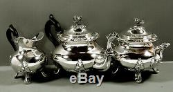 French Sterling Tea Set c1910 Alphonse Debain Rare