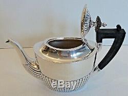 GORHAM STERLING SMALL TEAPOT DATED 1900, With WOOD HANDLE & FINIAL & HINGED LID