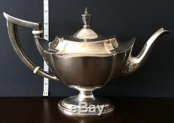 GORHAM Sterling Silver Plymouth Coffee Tea Pot Set + Tray 6 Pc NO MONOGRAM