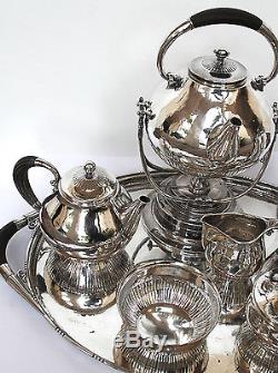 Georg Jensen Cosmos Pattern from 1930s Coffee & Tea Service. Set has 7 Pieces