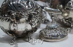 Georg Roth & Co. German 800 Silver Three Piece Tea Set Circa 1900