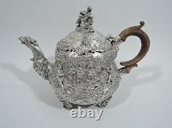 George IV Tea Set Georgian Regency English Sterling Silver Edward Farrell