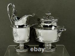 George Sharp Silver Tea Set c1850 Maiden & Dog