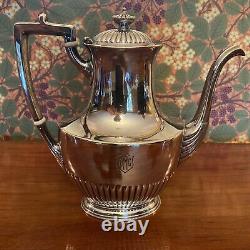 George V period silver-plated seven piece tea & coffee set