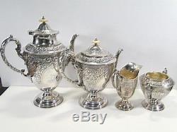 Georgian 4 Pc Sheffield Cooper Brothers & Sons STERLING Silver Coffee TEA SET