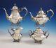 Georgian Rose By Reed And Barton Sterling Silver Tea Set 4pc #670 (#3062)