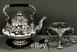 German Silver Tea Set c1875 Sackerman & Hessenberg, Frankfurt 58 OZ