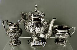 German Silver Tea Set c1890 Johann Kurz, Hanau
