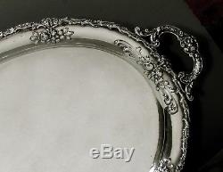 German Sterling Tea Set Tray c1890 SIGNED HAND DECORATED