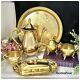 Gold Electroplated Tea Set With Tray From International Silver With Butter Dish