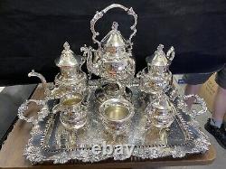 Goldfeder Silver Co. Footed Coffee/Tea Service. Silver Plate. Grapes Pattern