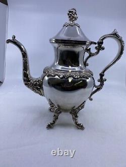 Goldfeder Silver Co. Footed Coffee/Tea Service. Silver Plate. Grapes Pattern