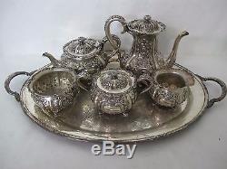 Gorgeous C. 1880's International T. C. Tanke Sterling Repousse Tea Set