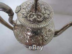 Gorgeous C. 1900 S. Kirk And Son Repousse 10 Piece Sterling Tea/coffee Set