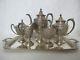 Gorgeous Manchester Southern Rose Repousse Sterling Silver Tea Set With 7 Pcs