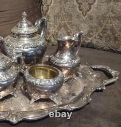 Gorgeous VTG Silver Plated Rogers HERITAGE 5 Piece Tea / Coffee Set XLNT COND