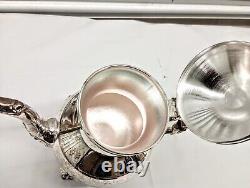 Gorgeous Vintage silver plate 2 teapots and Sugar Bowl set with tray