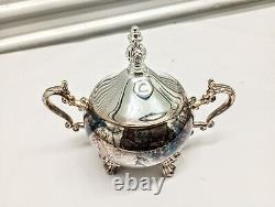 Gorgeous Vintage silver plate 2 teapots and Sugar Bowl set with tray