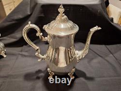 Gorham Baronial Silverplate Hollowware Heritage YH338-YH341 Tea Set 5 Piece Exc