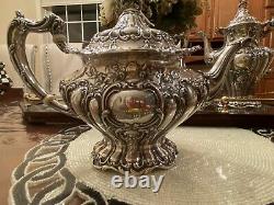 Gorham Chantilly Grand Sterling 5 Pc Tea/Coffee Set, Over 100 Years Old
