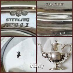 Gorham Plymouth coffee & tea service/set 4 pieces 1916/17 sterling silver B mono
