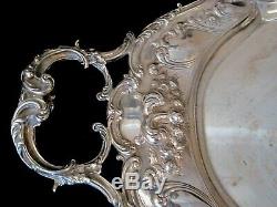 Gorham Sterling Silver Chantilly Grand Waiters Tray Tea Set Serving 3980 Grams