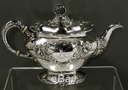 Gorham Sterling Silver Tea Set 1898 HAND DECORATED