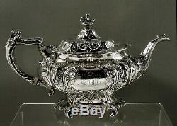 Gorham Sterling Silver Tea Set 1908 Hand Decorated