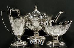 Gorham Sterling Silver Tea Set 1909-1910 HAND DECORATED
