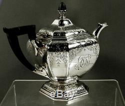 Gorham Sterling Silver Tea Set 1917 Hand Decorated