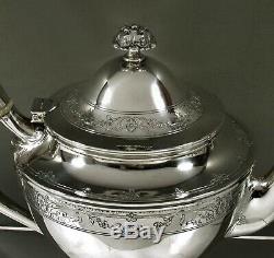 Gorham Sterling Silver Tea Set 1918 Hand Decorated