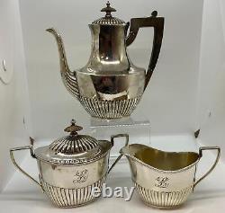 Gorham Sterling Silver Tea Set 3180 Queen Anne Monogram L