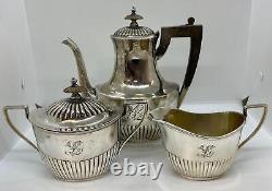 Gorham Sterling Silver Tea Set 3180 Queen Anne Monogram L